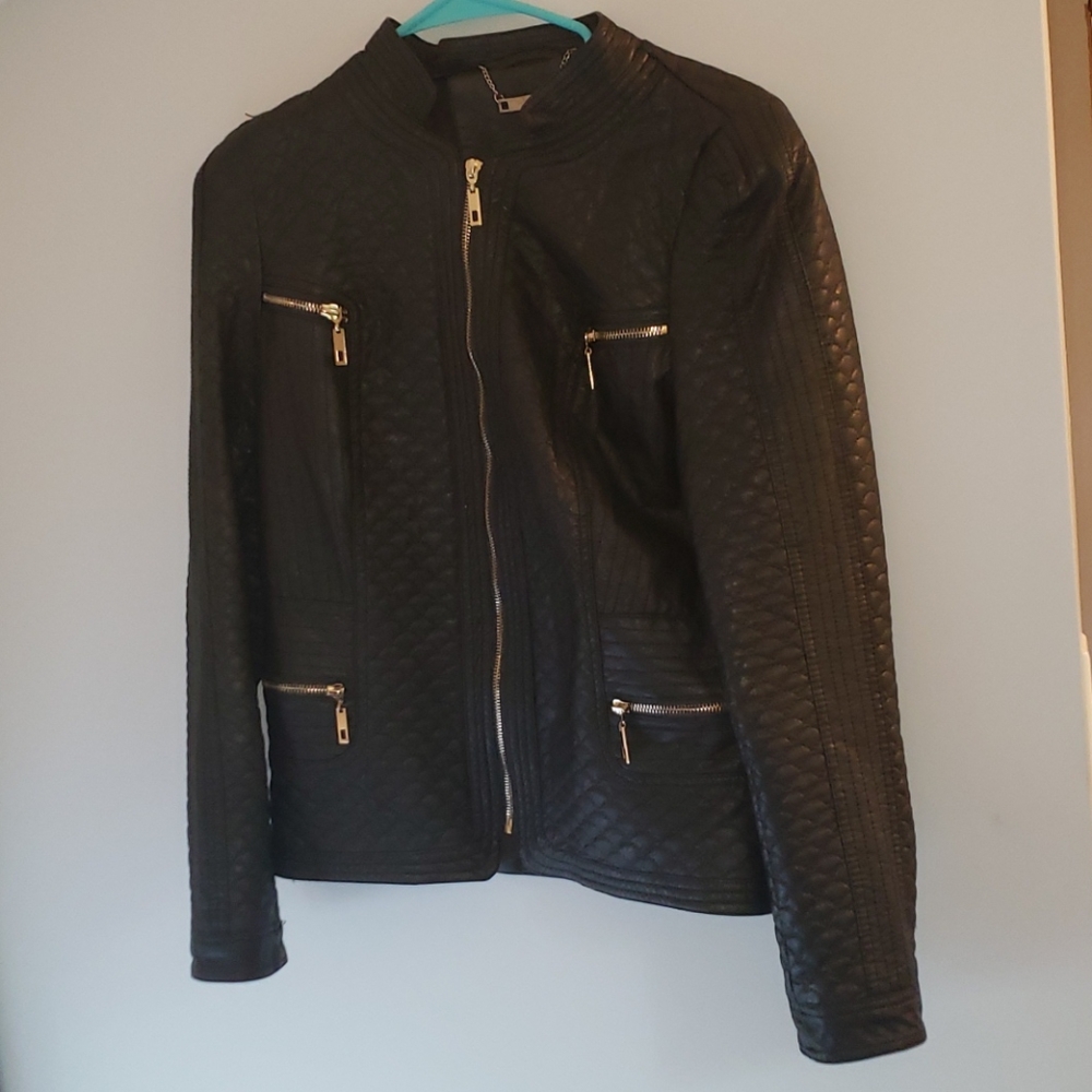 Brown faux leather jacket